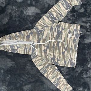 Camouflage girls crop top hoddie